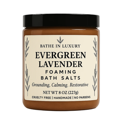 Evergreen Lavender Foaming Bath Salts - Herbal Floral Soak