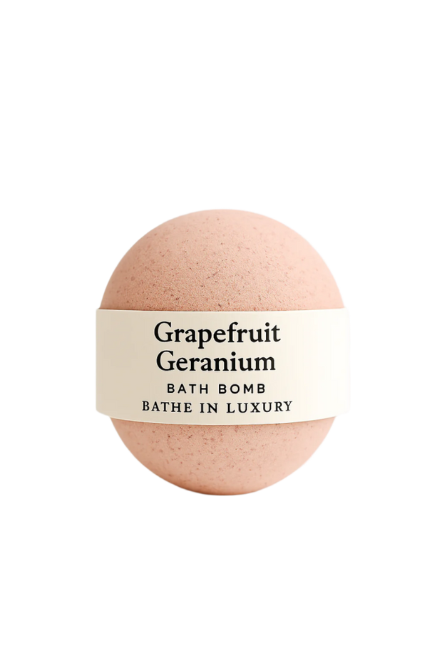 Grapefruit Geranium Bath Bomb – Bright & Floral Fizzy Soak | Uplifting & Balancing