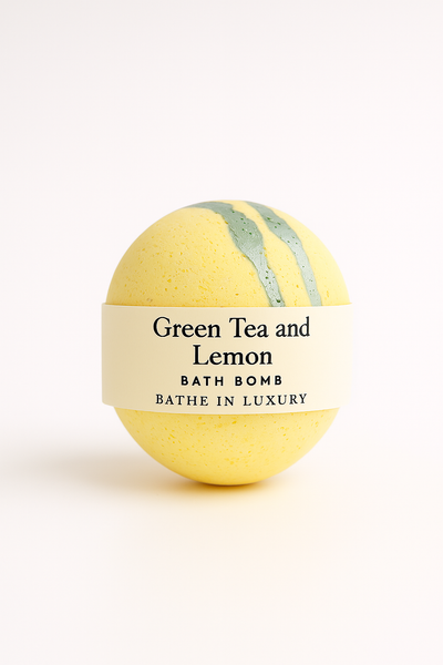 Green Tea and Lemon Bath Bomb – Energizing Fizzy Soak | Fresh & Citrusy Detox