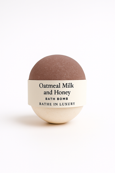 Oatmeal Milk and Honey Bath Bomb – Nourishing Fizzy Soak | Gentle & Comforting