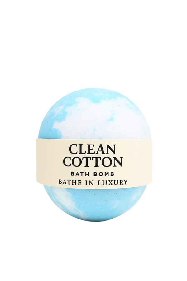 Clean Cotton Bath Bomb – Fresh & Comforting Fizzy Soak | Crisp Linen Scent