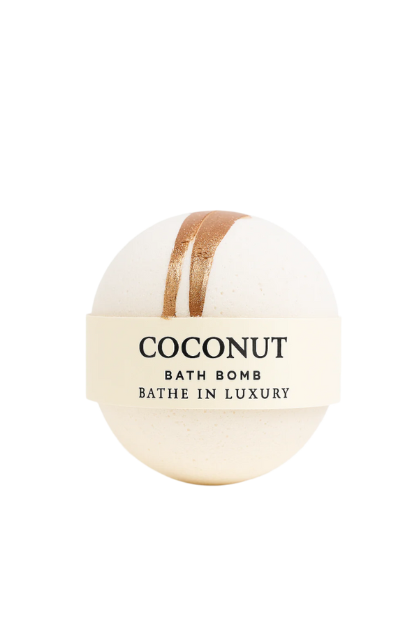 Coconut Bath Bomb – Creamy & Tropical Fizzy Soak | Hydrating & Soothing