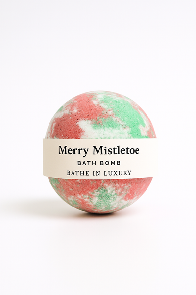 Merry Mistletoe Bath Bomb – Festive Fizzy Soak | Sweet Pine & Berry Blend