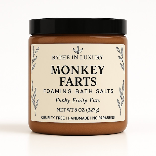 Monkey Farts Foaming Bath Salts – Tropical Banana Bliss