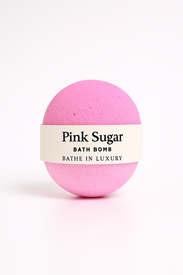Pink Sugar Bath Bomb – Sweet Candy Bliss | Playful & Indulgent