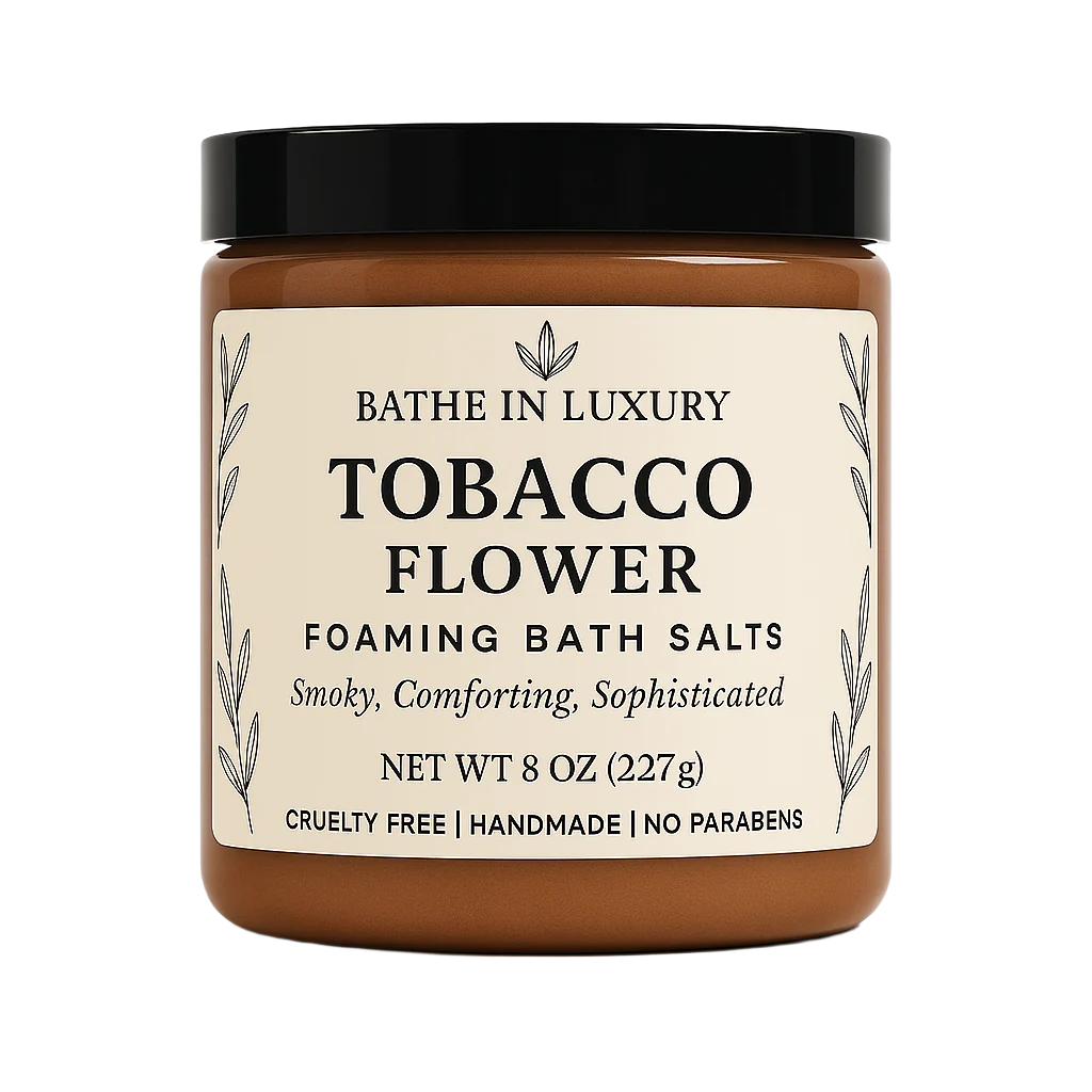 Tobacco Flower Foaming Bath Salts – Earthy Floral Soak for Unisex  Relaxation – Bathe in Luxury