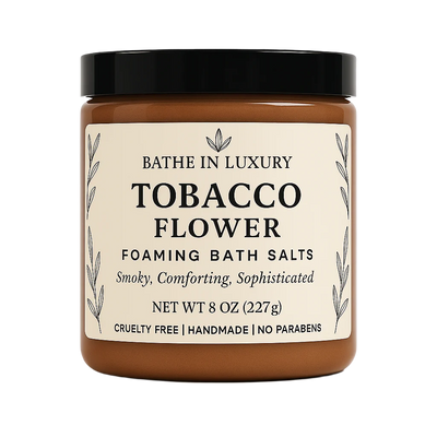 Tobacco Flower Foaming Bath Salts – Warm Earthy Soak